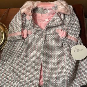 Baby Beri Coat with matching Velvet dress, NWT